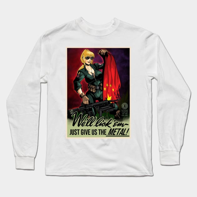 We'll lick 'em! - LT Hunter Propaganda Pinup Long Sleeve T-Shirt by RawBlinkProductions01